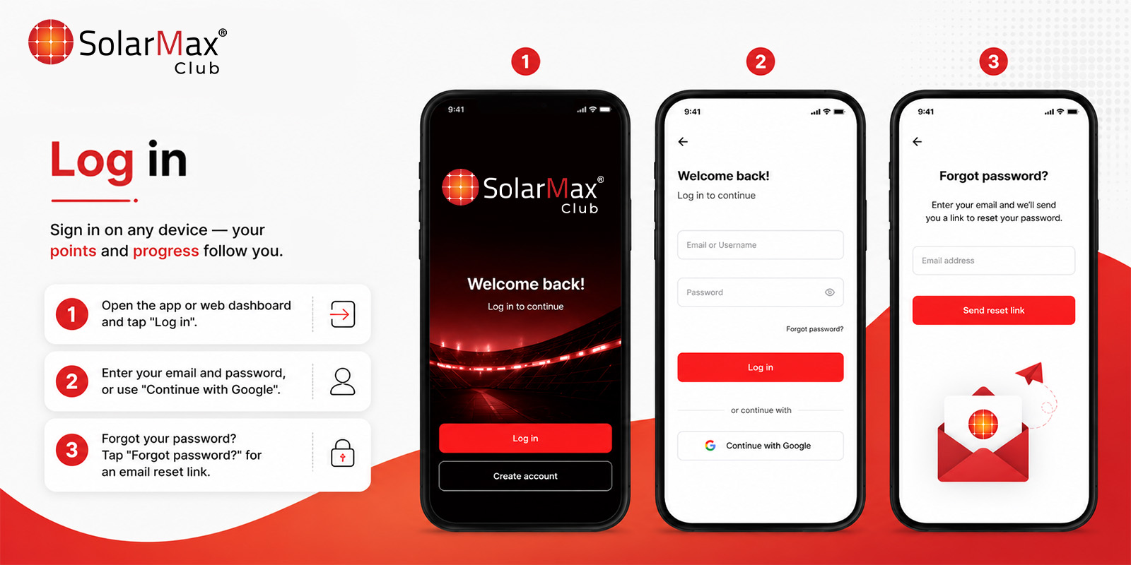 Log in — app screenshot
