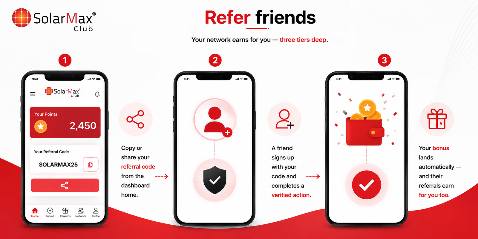 Refer friends — app screenshot